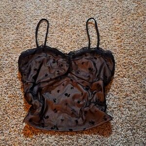 Just Polly Womens Cropped Tank-Top Black